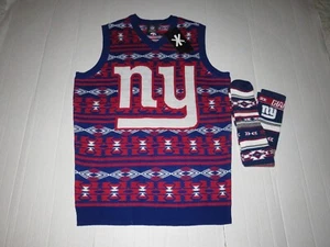 New York Giants NFL Apparel Sweater Vest Size Small With A Pair Of Thick Socks - Picture 1 of 9