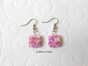 Boucles d'Oreilles Léa Violet - Bijoux Fantaisies Modèle Crochets - Imagen 1 de 1