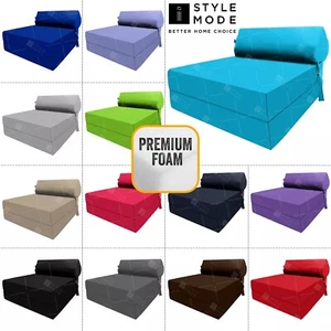 Single Portable Fold Out Z Bed Sofa Guest Futon Chair Foam Folding Guest Sofa - Picture 1 of 100