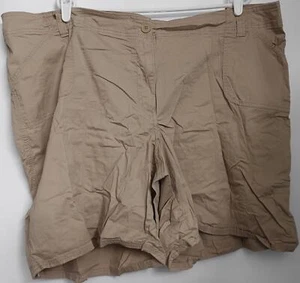 Fashion Bug Shorts Womens Plus Size 26W 26 W Khaki Stretch Pockets Cotton Light - Picture 1 of 5