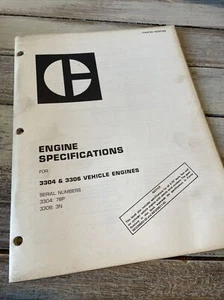 Caterpillar 3304 3306 Engine Specifications Service Repair Manual 78P 3N Book - Picture 1 of 5