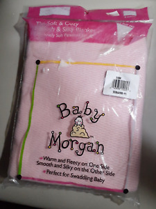 Baby Morgan 30x36 pink 100% fleecy acrylic on 1 side & 50% Poly Cotton on other