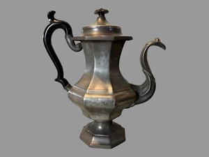 Antique Leonard Reed & Barton Wooden Handled 12" Pewter Tea or Coffee Pot - Picture 1 of 12