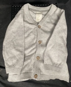 H&M Grey Cardigan Knit Sweater Button Down Baby Boy Size 4-6 Month NEW WITH TAG - Picture 1 of 3