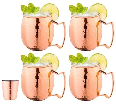 "Authentic Moscow Mule Copper Mugs Set | Classic Drinkware for Refreshing Bevera - Image 1 of 2