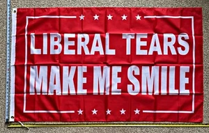 Donald Trump Flag FREE SHIPPING Liberal Tears Make Me Smile R Desantis Sign 3x5' - Picture 1 of 1