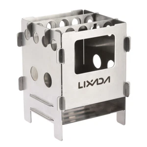 Stainless Steel Folding Wood Stove Pocket Stove Outdoor Camping Cooking CS E7V4 - Picture 1 of 12