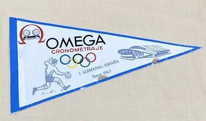 OMEGA Vintage Bandera Bandera Pennón Exhibición 1963 Alemania España Speedmaster FABRICANTE DE EQUIPOS ORIGINALES/ - Imagen 1 de 4