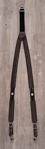 Nocona Western Mens Suspenders Galluse Leather Embossed Star Brown N8512629 M - Picture 1 of 7