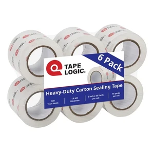 2 Inch x 55 Yards Clear Hot Melt Packing Tape, 1.6 Mil Thick, Pack of 6 Rolls... - Bild 1 von 4