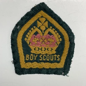 ORIGINAL BOY SCOUTS PATCH SEW BADGE JUNK Queens Crown 60s Souvenir A - Picture 1 of 4