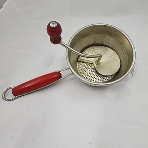 Vintage Kitchen Foley Red Wood Handle Food- Apple Sauce - Potato Masher & More - Bild 1 von 6