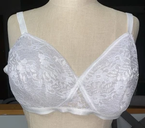 NOS 1722 WALMART SIMPLY BASIC 42C CLASSIC WHITE MODEST PROMO BH GRANNY LACE P2A - Bild 1 von 16