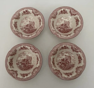 Johnson Bros Red Old Britain Castles 6" Cereal BOWLS Set Of 4 - Picture 1 of 5