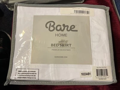 Falda Cama Queen Bare Home: Plisada, Fácil Ajuste, 15" Profundidad, Blanco Invierno NUEVA Foto 1 de 3