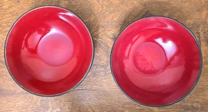 Oneida Schalen rot/schwarz 10' große Schüsseln 2er Set - Bild 1 von 15