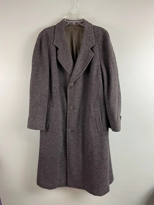 Abrigo largo vintage de lana Llambak Adler-Rochester gris a rayas 3 botones XL? Foto 1 de 4