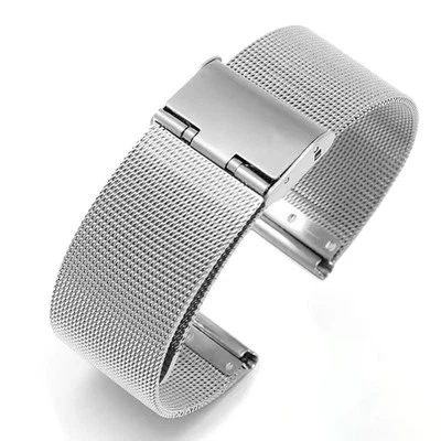 Pulseira de relógio milanesa pulseira de malha de aço inoxidável 6 8 10 12 14 16 18-24mm - Imagem 1 de 4