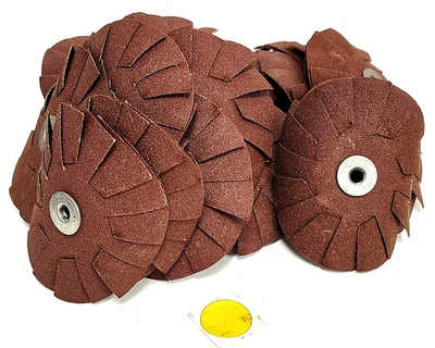 NORTON 3" 120 GRIT MERIT ALUMINUM OXIDE OVERLAPPED SLOTTED DISCS LOT OF 21 - Image 1 of 4