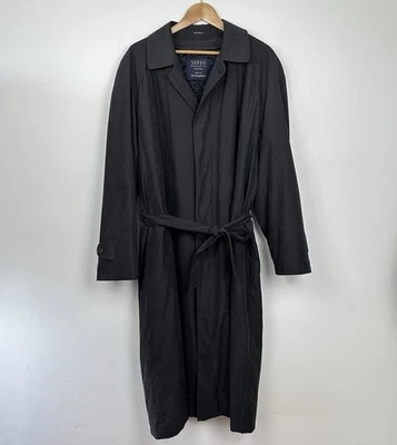 Sanyo NY Trench Coat Black Belted Long Overcoat Removable Liner 44R XL Relaxed - Image 1 of 4