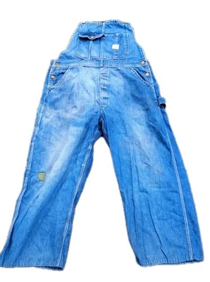 Pointer Bib Overalls Men's 36x25 Workwear USA Farmer Country Distressed *READ* - Image 1 of 4