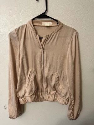 H&M Jacket Womens 2 Pink Peach Full Zip LIghtweight Soft Ladies - Изображение 1 из 4