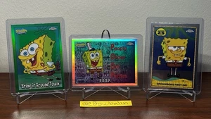 2025 Topps Chrome : SpongeBob Squarepants First day + Green & Refractor Lot NM ! - Picture 1 of 12