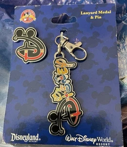 Disney Parks Disney Character Logo D Lanyard Medal & Pin - Picture 1 of 1