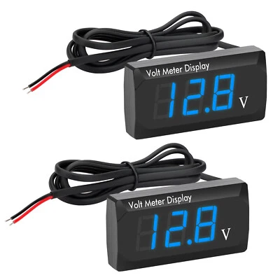 EEEKITONLINE 2PCS 12V Digital LED Display Voltmeter Voltage Gauge Panel Meter Car Motorcycle