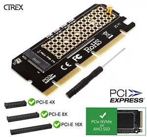 M.2 NVMe SSD NGFF TO PCIE 3.0 x16 x8 x4 Adapter M Key Interface Card Full Speed - Foto 1 di 10