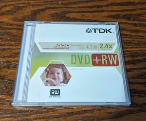 TDK DVD+RW 4.7GB 2.4X Write Speed Rewritable Disc (Brand New & Factory Sealed) - Picture 1 of 2