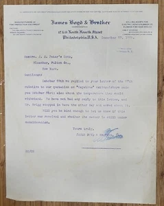 1909 Letterhead Bleecker NY Philadelphia Pennsylvania James Boyd Fire Protection - Picture 1 of 3