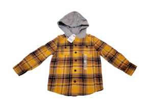 Oshkosh Boy Hooded Flannel Shirt Buttons Dow Multicolor NWT $32.00 - Picture 1 of 2