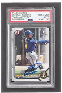 Tarjeta de novato firmada por Jackson Chourio 2022 Bowman Prospects #BP79 RC (PSA) - Imagen 1 de 2