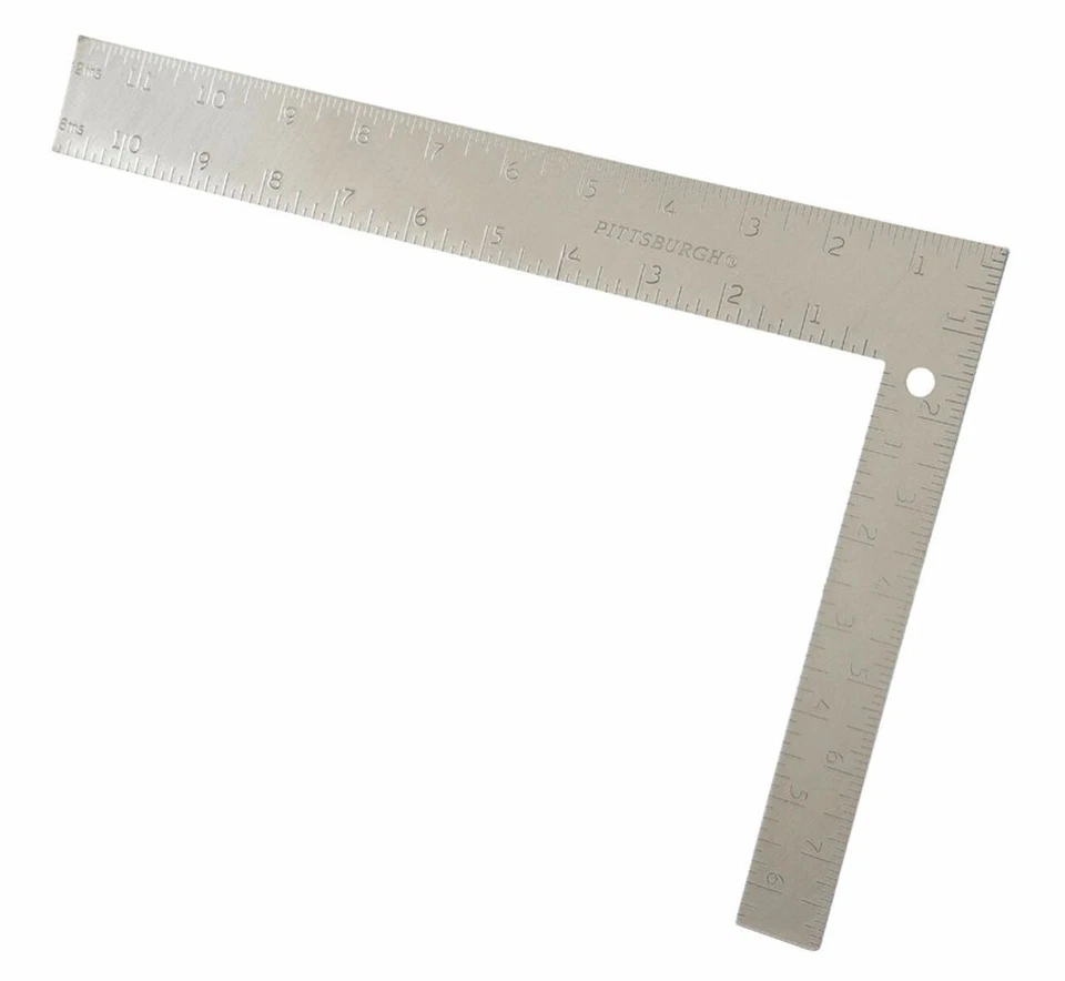 8" x 12" Steel CARPENTER'S SQUARE Carpenters utility framing 1/16 1/12 1/8 inch - Image 1 of 1
