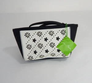 Vera Bradley Laser Cut Wristlet Black/White Flowerlines - Picture 1 of 3