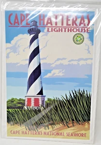 Póster de viaje faro faro de Carolina del Norte Carolina del Norte por prensa de linternas 12x18 - Imagen 1 de 1
