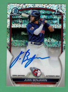 2023 BOWMAN CHROME JUAN BENJAMIN AUTO SPECKLE REFRACTOR 245/299 GUARDIANS