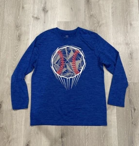 Jungen Langarm Activewear Shirt, Baseball, Größe XL Farbe Blau - Bild 1 von 2