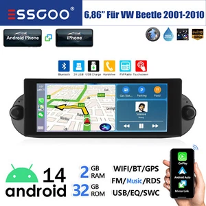 2G+32GB Carplay Für VW New Beetle 1C1 9C1 Android 14 Autoradio GPS Nav FM RDS BT - Bild 1 von 13