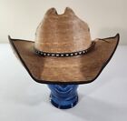 Bullhide Hats WIDE OPEN 15X Palm Leaf Straw Cowboy Western Hat 7-3/8