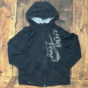 Nike Dri-FIT Black Full-Zip Athletic Hoodie with Reflective Logo Medium - Picture 1 of 4