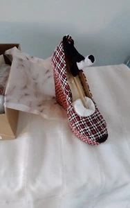 Jessica Simpson "Zexie"  Red Plaid Boucle Espadrille Wedge SZ 9 - Picture 1 of 5