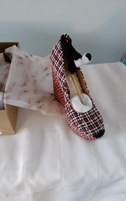 Jessica Simpson "Zexie" Rojo Cuadros Boucle Alpargata Cuña Talla 9 Foto 1 de 4