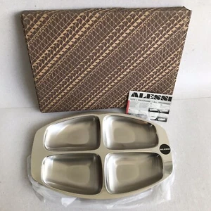 VTG ALESSI Snacks Tray #2300 ANTIPASTIERA INOX 18/10 36x23 cm Appetizer Divided - Picture 1 of 12