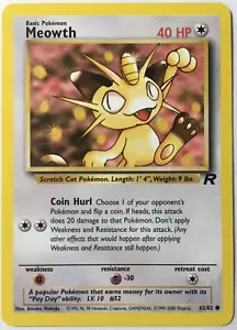 POKEMON MEOWTH 62/82 TEAM ROCKET COMMON NEAR MINT - Bild 1 von 2