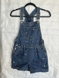 GAP Kids Embroidered Denim Shortalls SHORT OVERALLS - Picture 1 of 7