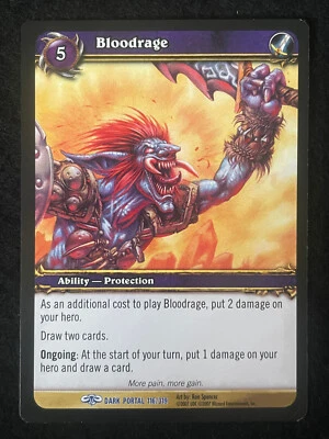 World of Warcraft Single Card Dark Portal Bloodrage Ability Rare 116/319 - Image 1 of 2