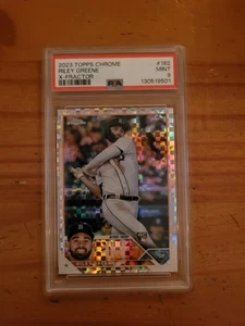 Tarjeta de novato 2023 Topps Chrome Xfractor #182 Riley Greene PSA 9 como nueva Tigres radiocontrol - Imagen 1 de 1