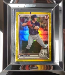 1ST SHEA LANGELIERS Yellow Foil /75 2020 Bowman Draft #BD183 ATL Braves - Picture 1 of 2